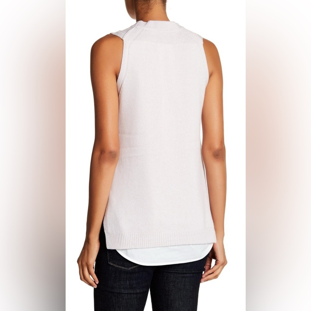 BROCHU WALKER WHITE CREAM BEIGE MARIAN LAYERED VEST SHIRTAIL - Picture 2 of 6